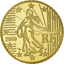 France, 50 Euro Cent, 2009, Paris, Proof, MS(65-70), Brass, KM:1412