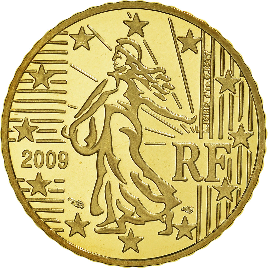 France, 50 Euro Cent, 2009, Paris, Proof, MS(65-70), Brass, KM:1412