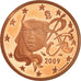 França, 5 Euro Cent, 2009, Proof / BE, MS(65-70), Aço Cromado a Cobre