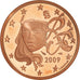 França, 5 Euro Cent, 2009, Paris, BE, MS(65-70), Aço Cromado a Cobre