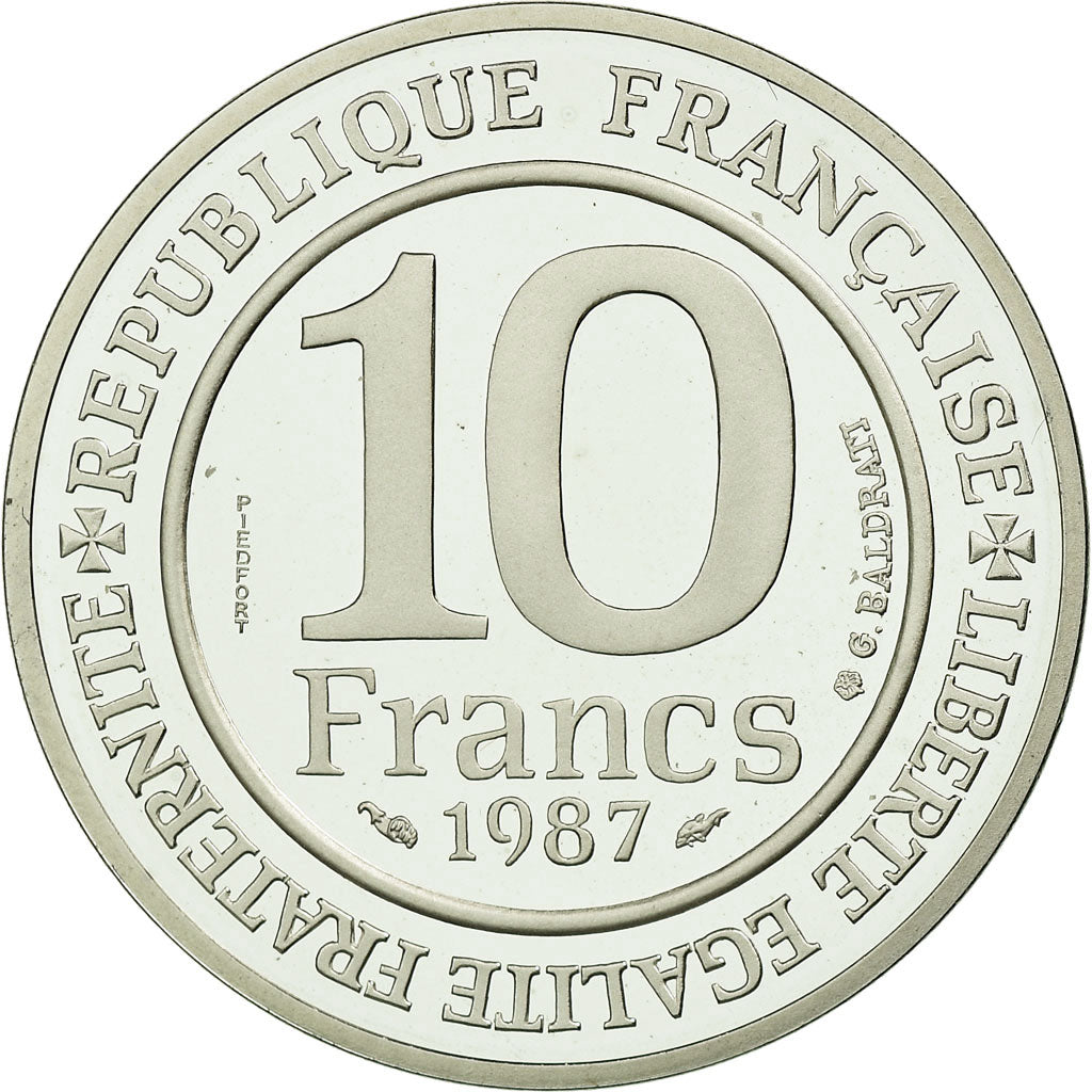 Coin, France, 10 Francs, 1987, MS(65-70), Silver, KM:P985, Gadoury:192.P1