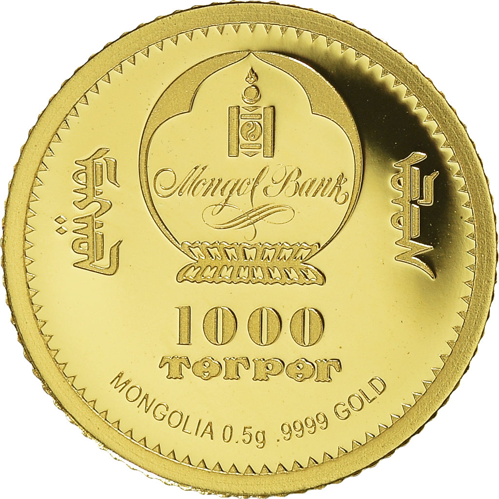 Coin, Mongolia, 1000 Tugrik, 2021, Napoléon Bonaparte, MS(65-70), Gold