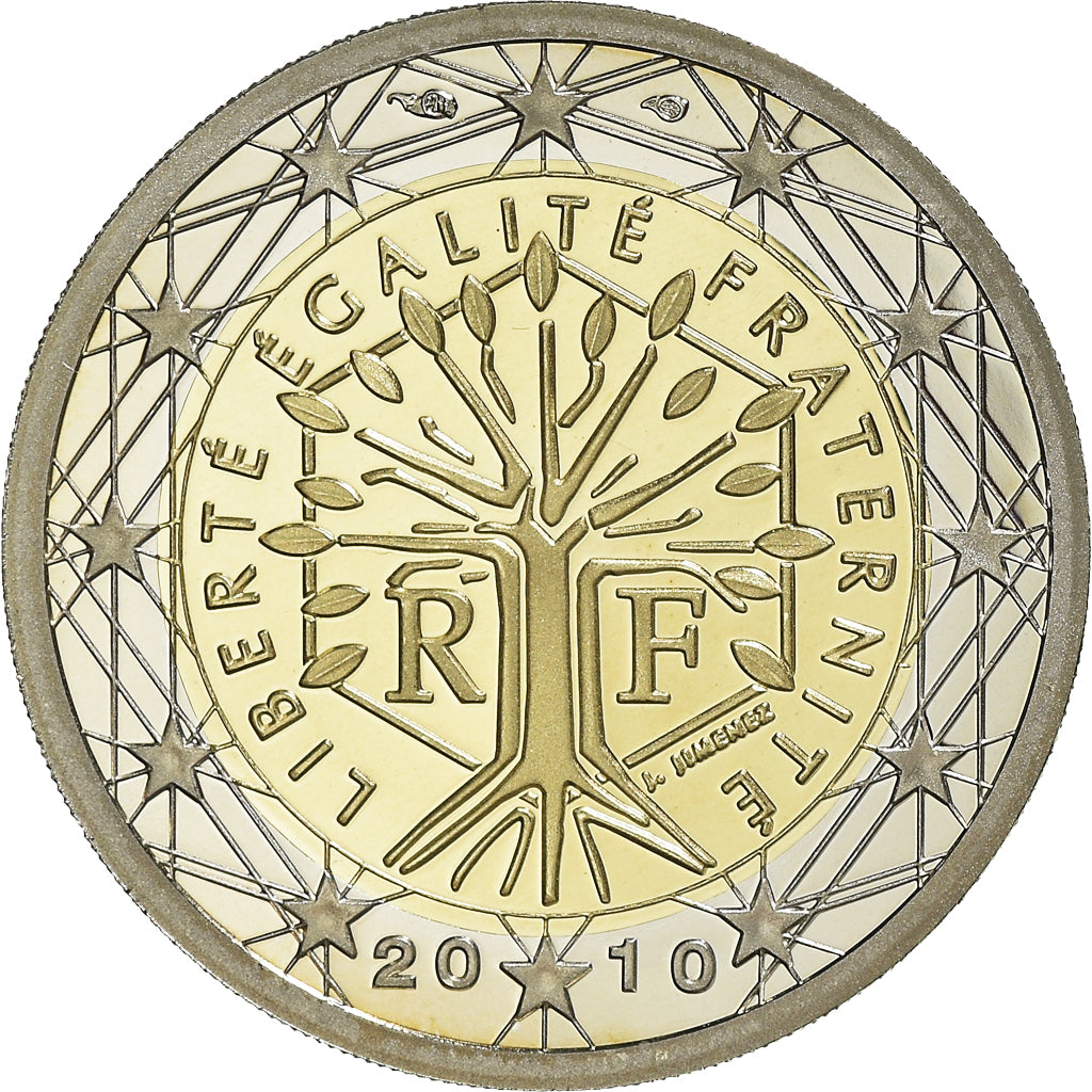 France, 2 Euro, 2010, Paris, BE, MS(65-70), Bi-Metallic, Gadoury:8a., KM:1414