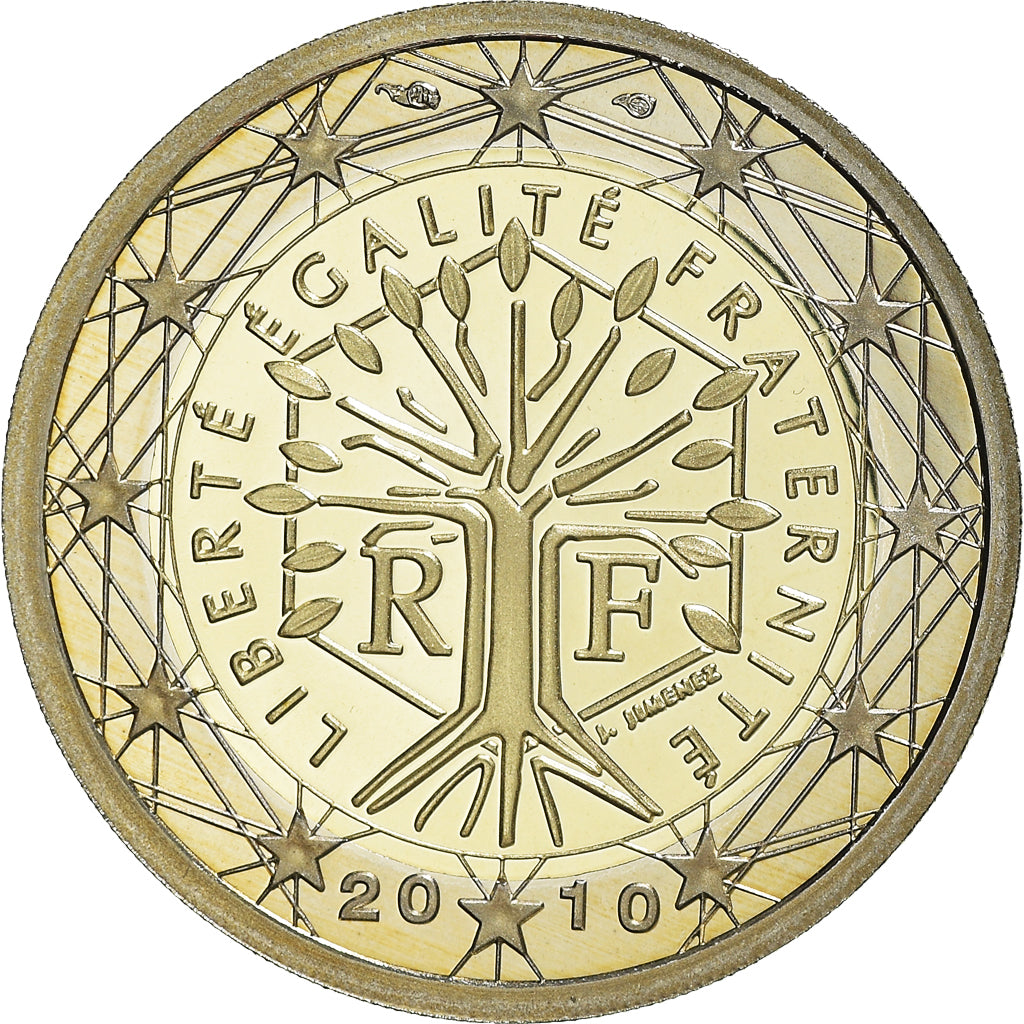 France, 2 Euro, 2010, Paris, BE, MS(65-70), Bi-Metallic, Gadoury:8a., KM:1414