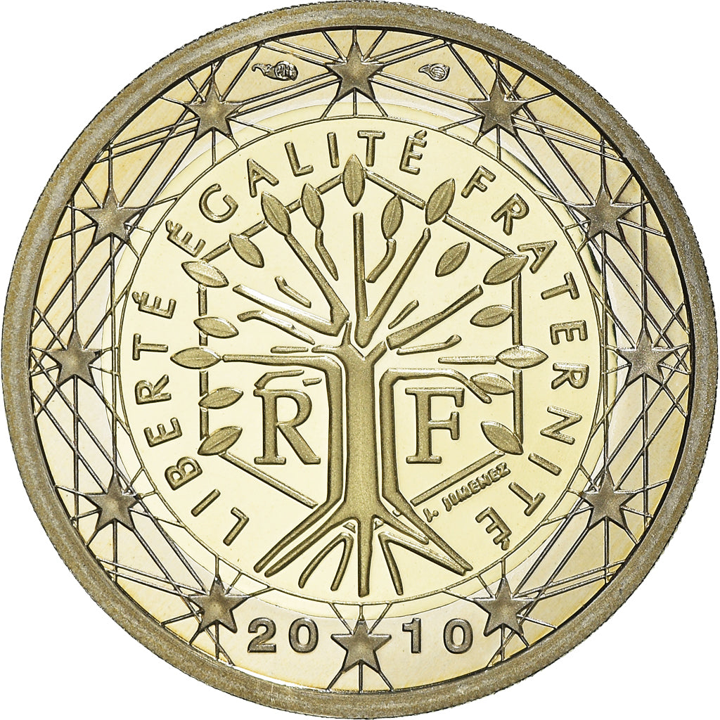 France, 2 Euro, 2010, Paris, Proof / BE, FDC, Bimétallique, Gadoury:8a.