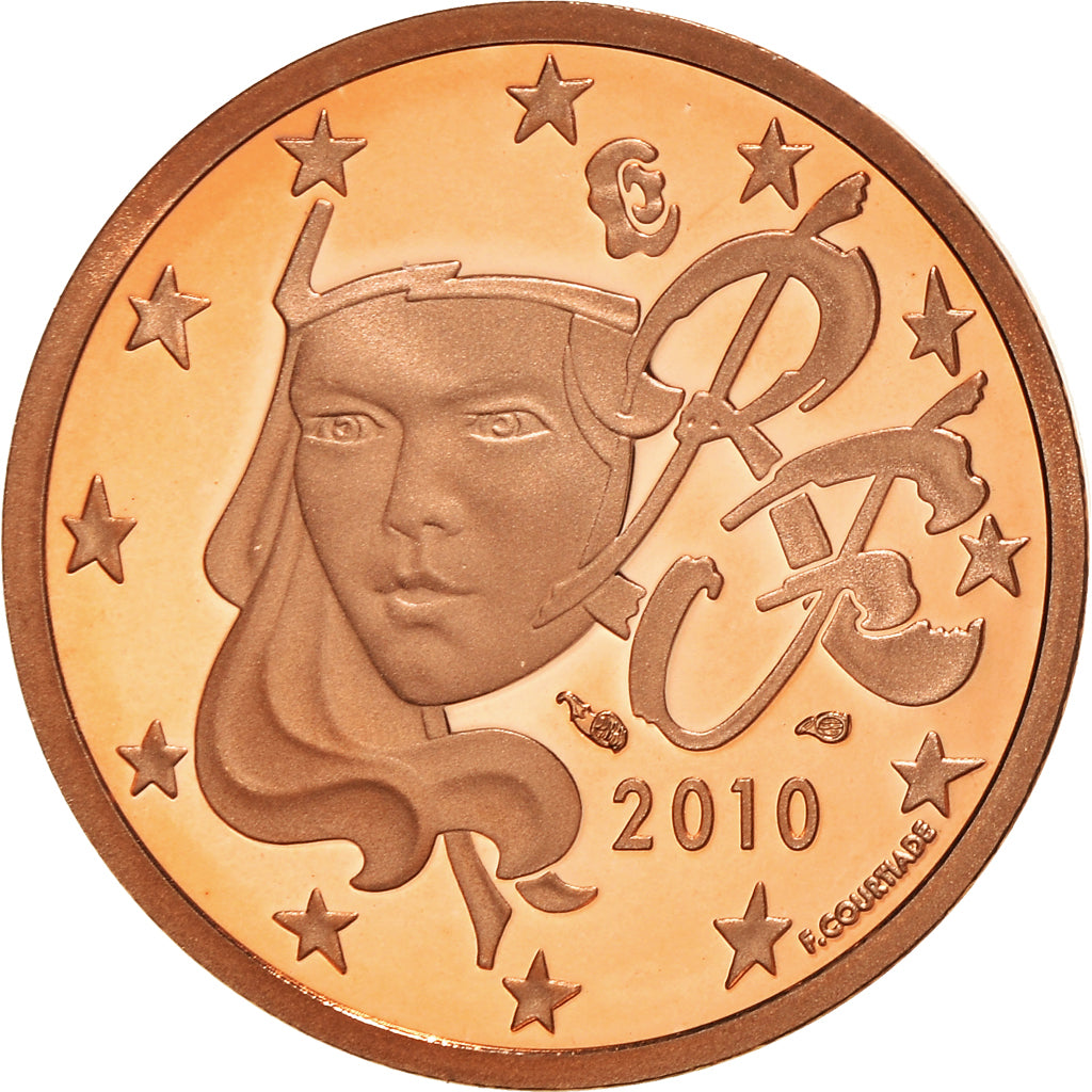 France, 5 Euro Cent, 2010, Paris, Proof, MS(65-70), Copper Plated Steel