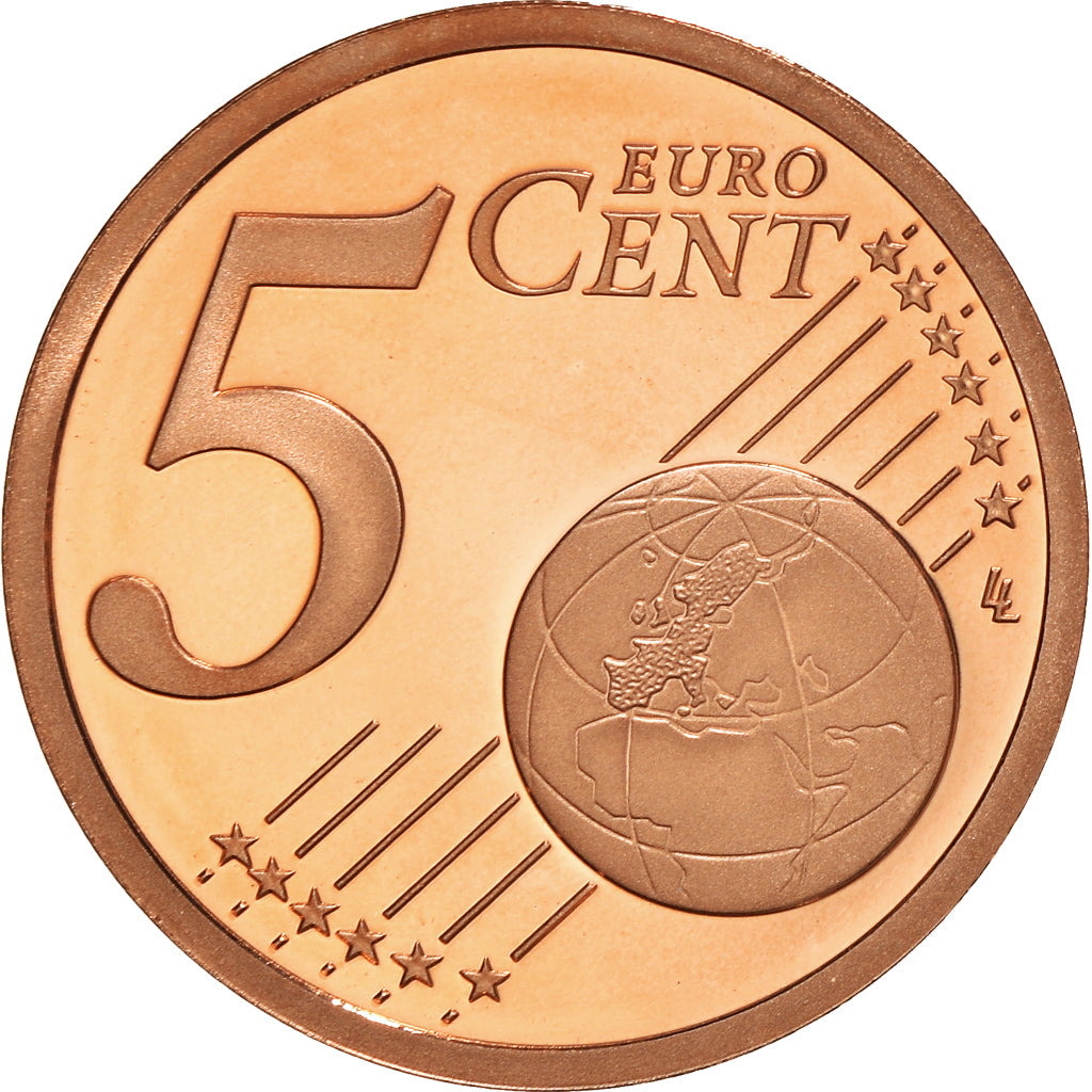 France, 5 Euro Cent, 2010, Paris, Proof, MS(65-70), Copper Plated Steel