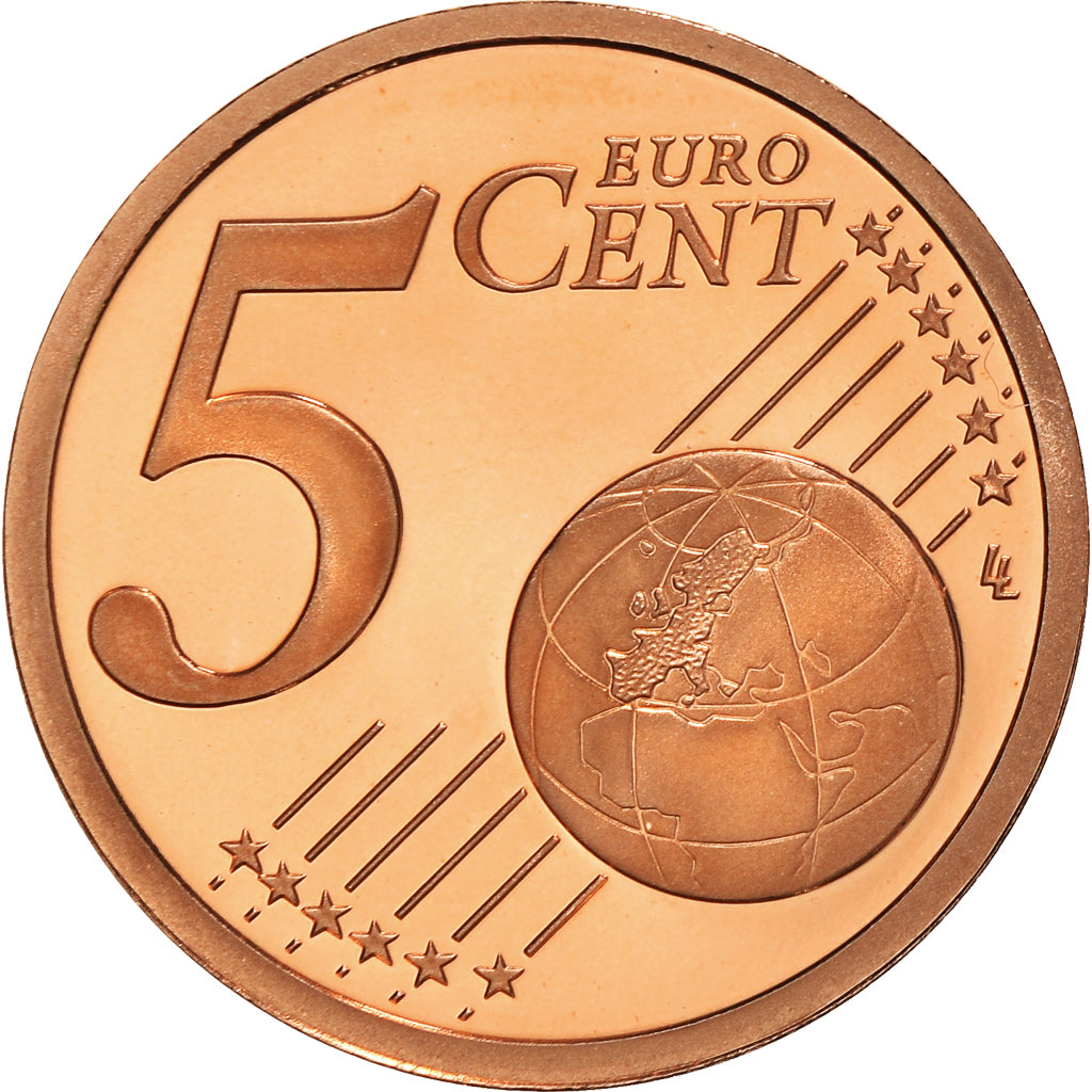 France, 5 Euro Cent, 2010, Paris, Proof, MS(65-70), Copper Plated Steel