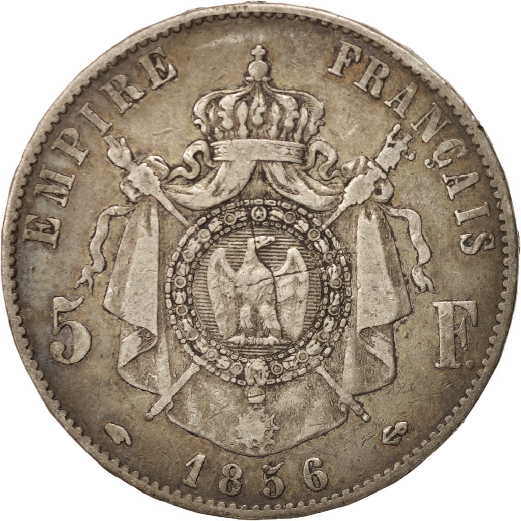 France, Napoléon III, 5 Francs, 1856, Paris, TTB, Argent, KM:782.1, Gadoury 734