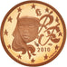 Francja, Euro Cent, 2010, Paris, Proof / BE, MS(65-70), Miedź platerowana