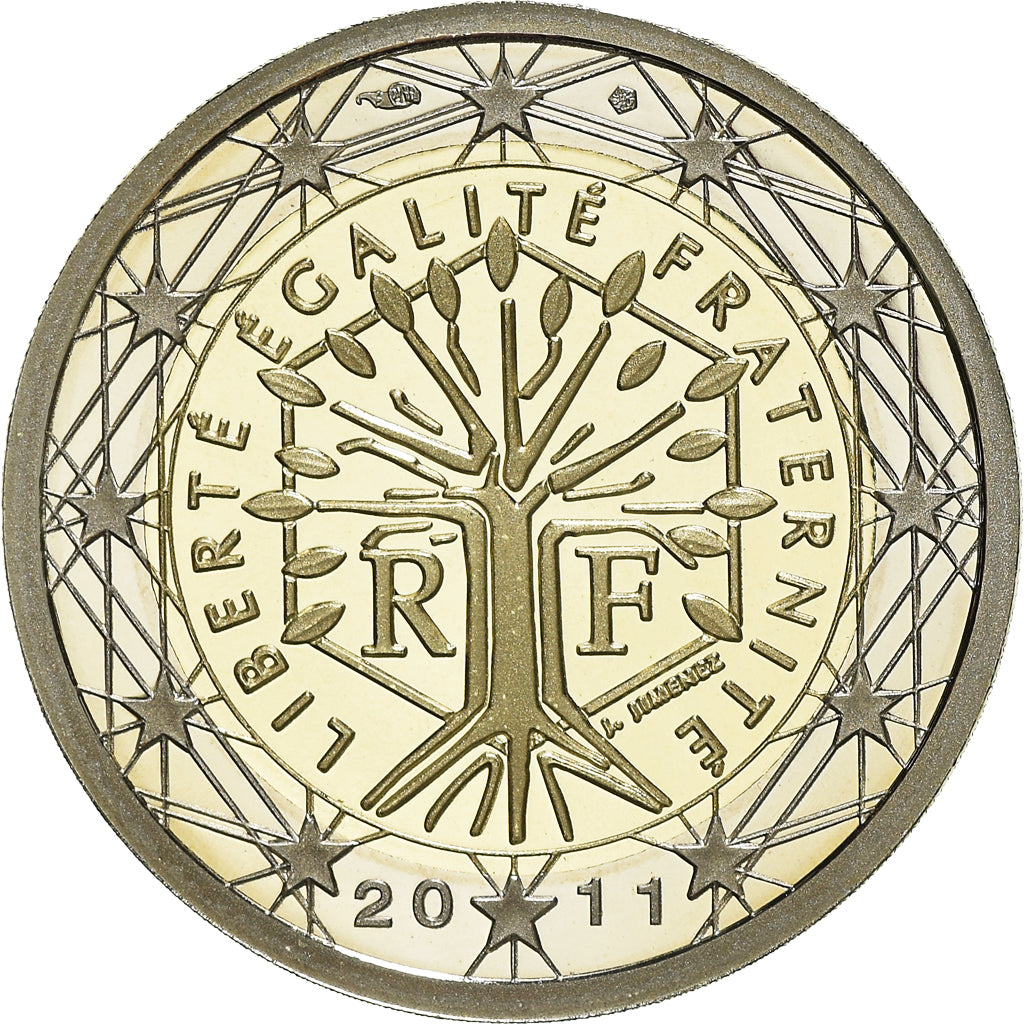 France, 2 Euro, 2011, Paris, BE, MS(65-70), Bi-Metallic, KM:1414
