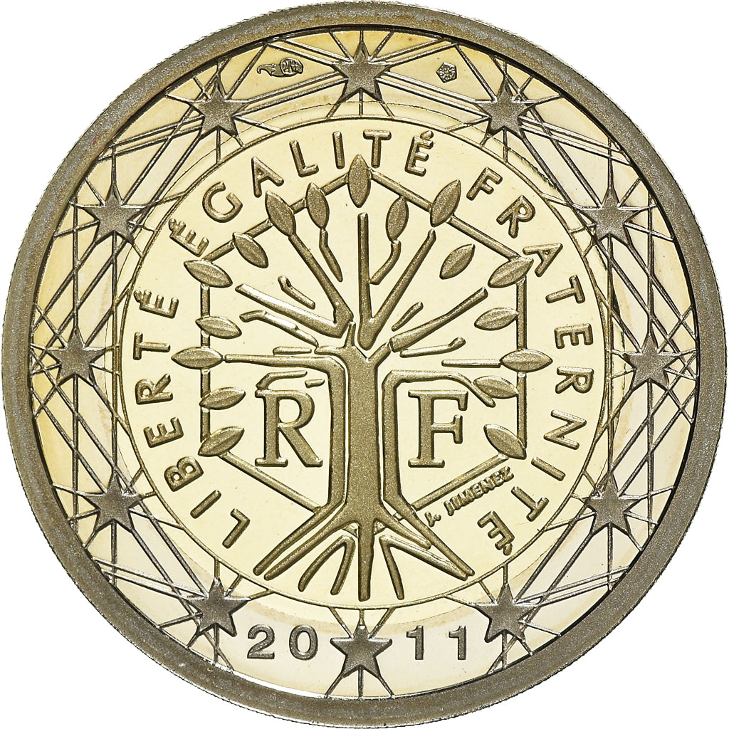 France, 2 Euro, 2011, Paris, BE, MS(65-70), Bi-Metallic, KM:1414