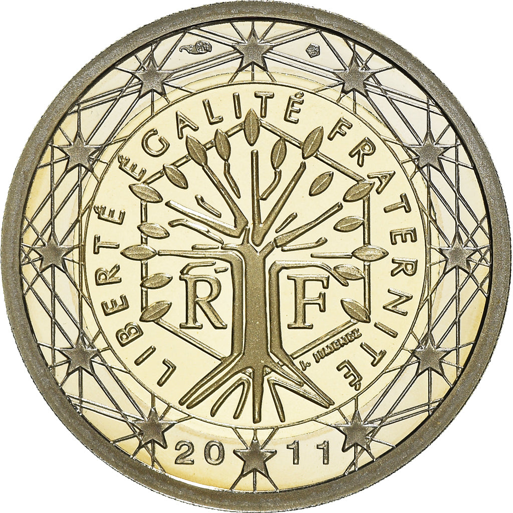 France, 2 Euro, 2011, Paris, Proof, MS(65-70), Bi-Metallic, KM:1414
