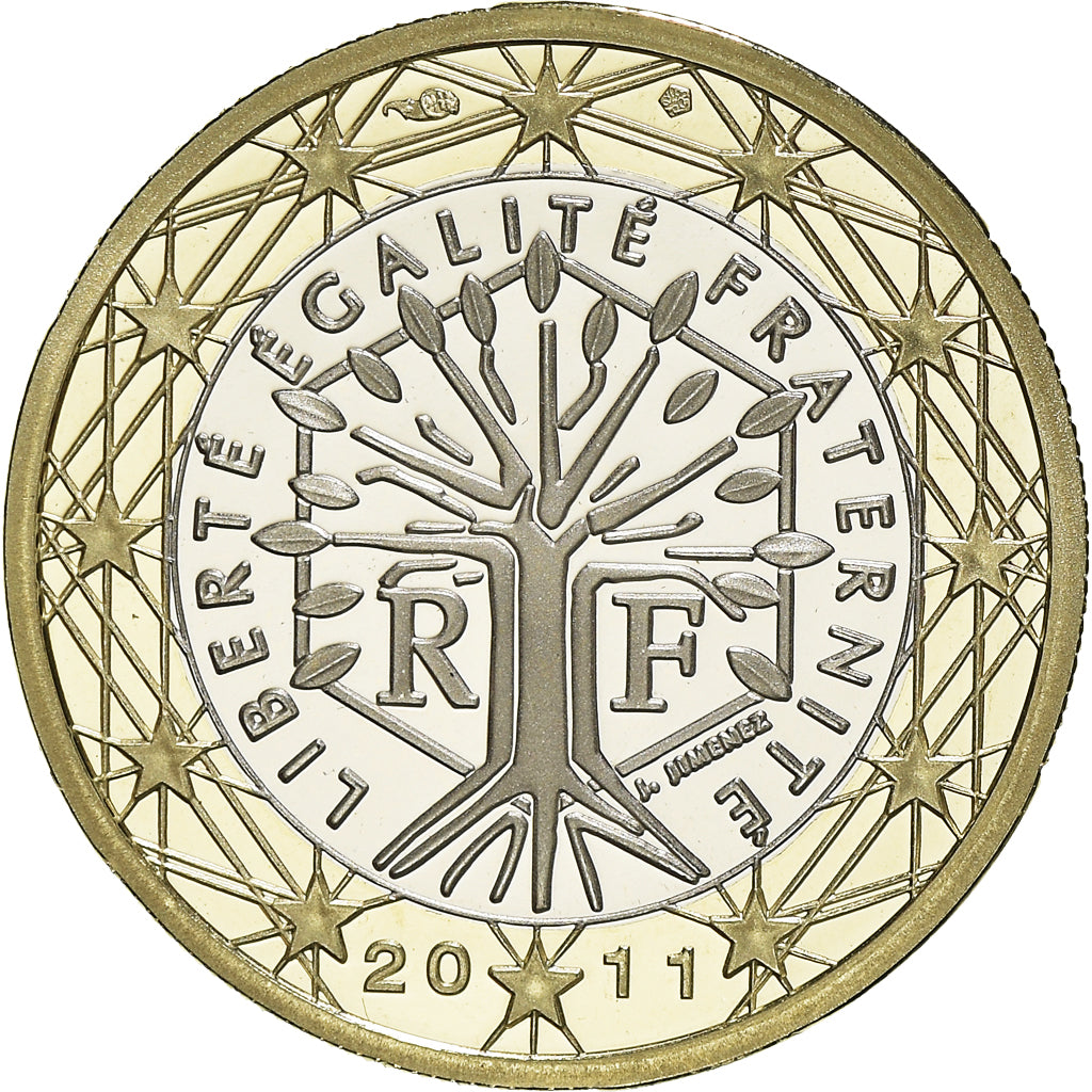 France, Euro, 2011, Paris, Proof / BE, MS(65-70), Bi-Metallic, KM:1413