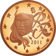 France, 2 Euro Cent, 2011, Paris, Proof / BE, MS(65-70), Copper Plated Steel
