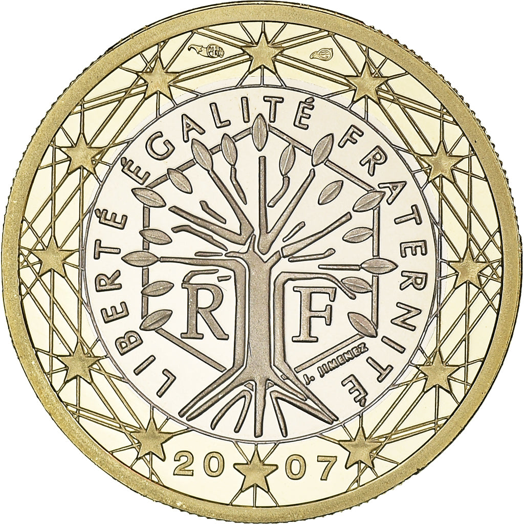France, Euro, 2007, Paris, BE, MS(65-70), Bi-Metallic, KM:1413