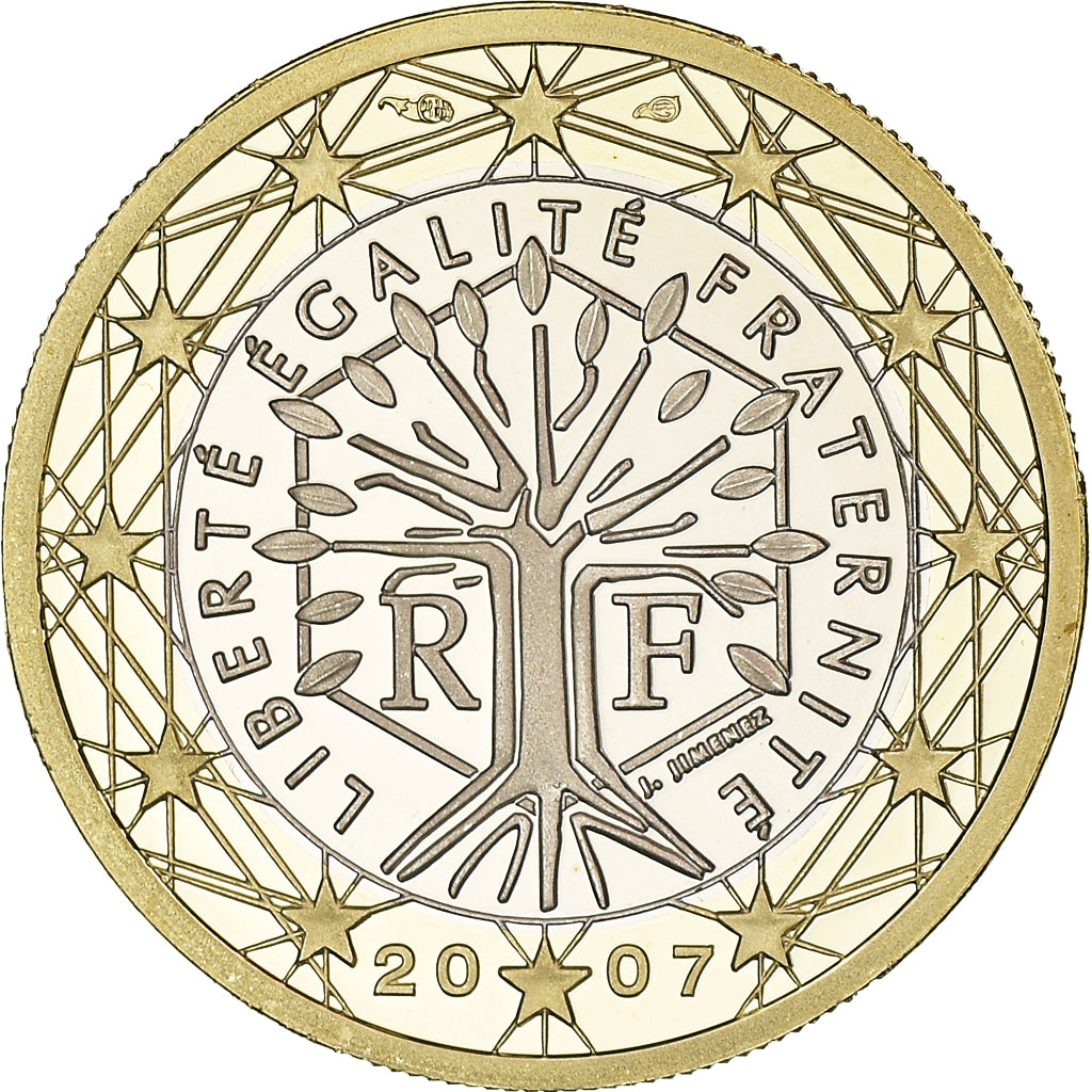 France, Euro, 2007, Paris, BE, MS(65-70), Bi-Metallic, KM:1413