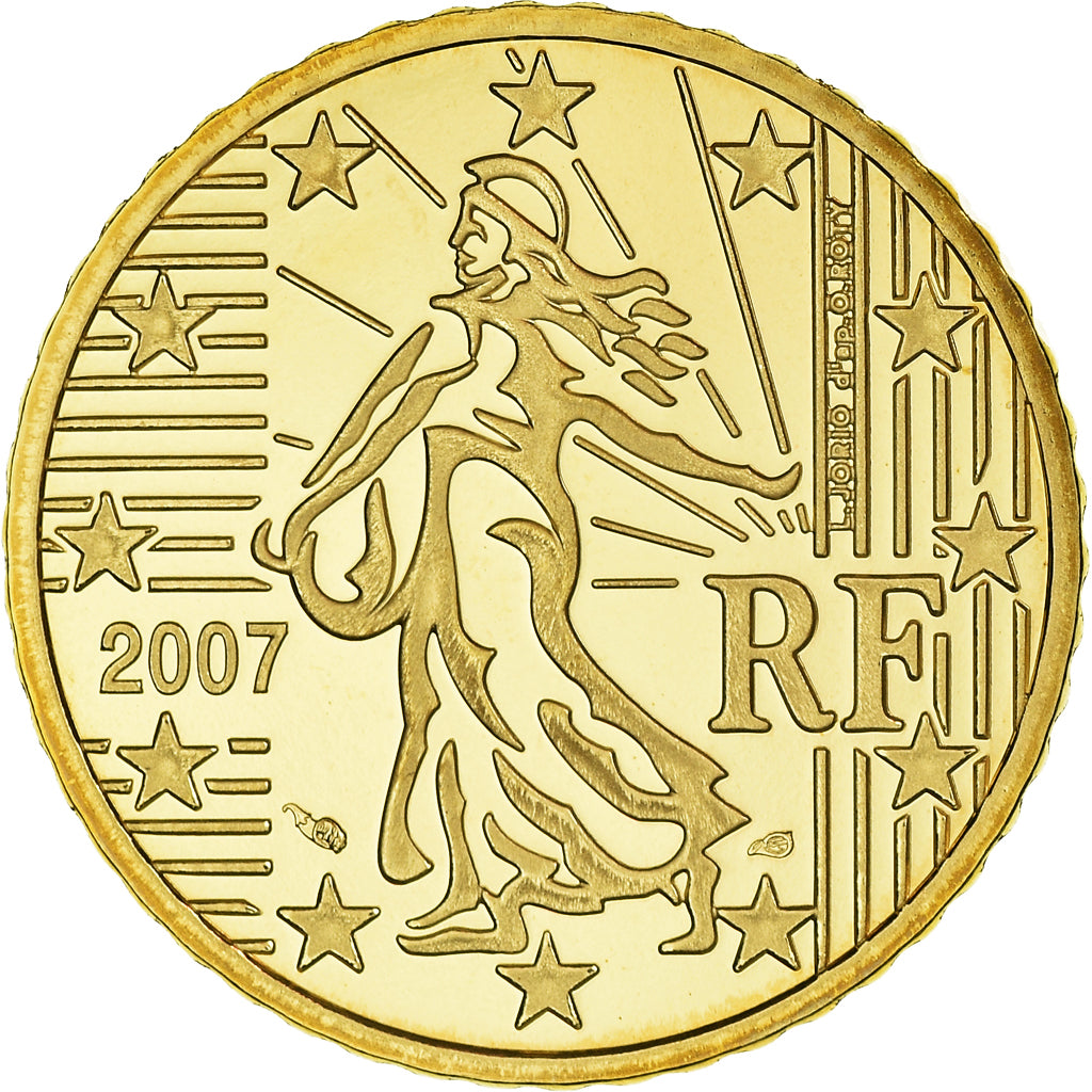 France, 50 Euro Cent, 2007, Paris, Proof / BE, MS(65-70), Brass, KM:1412
