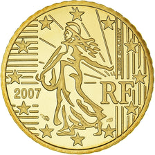 France, 50 Euro Cent, 2007, Paris, Proof / BE, MS(65-70), Brass, KM:1412