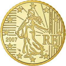 France, 50 Euro Cent, 2007, Paris, BE, MS(65-70), Brass, KM:1412