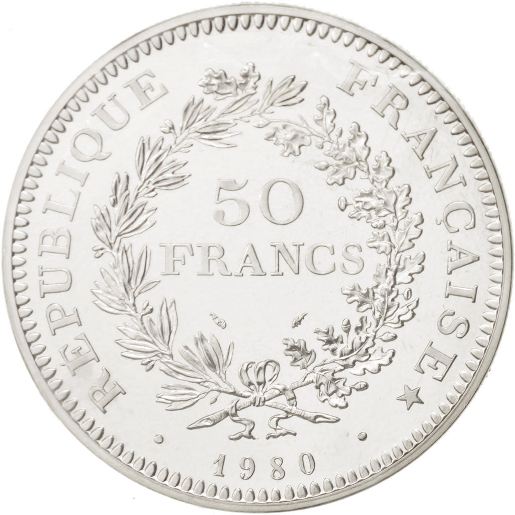 Moneta, Francia, 50 Francs, 1980, FDC, Argento, KM:P680, Gadoury:223.P1