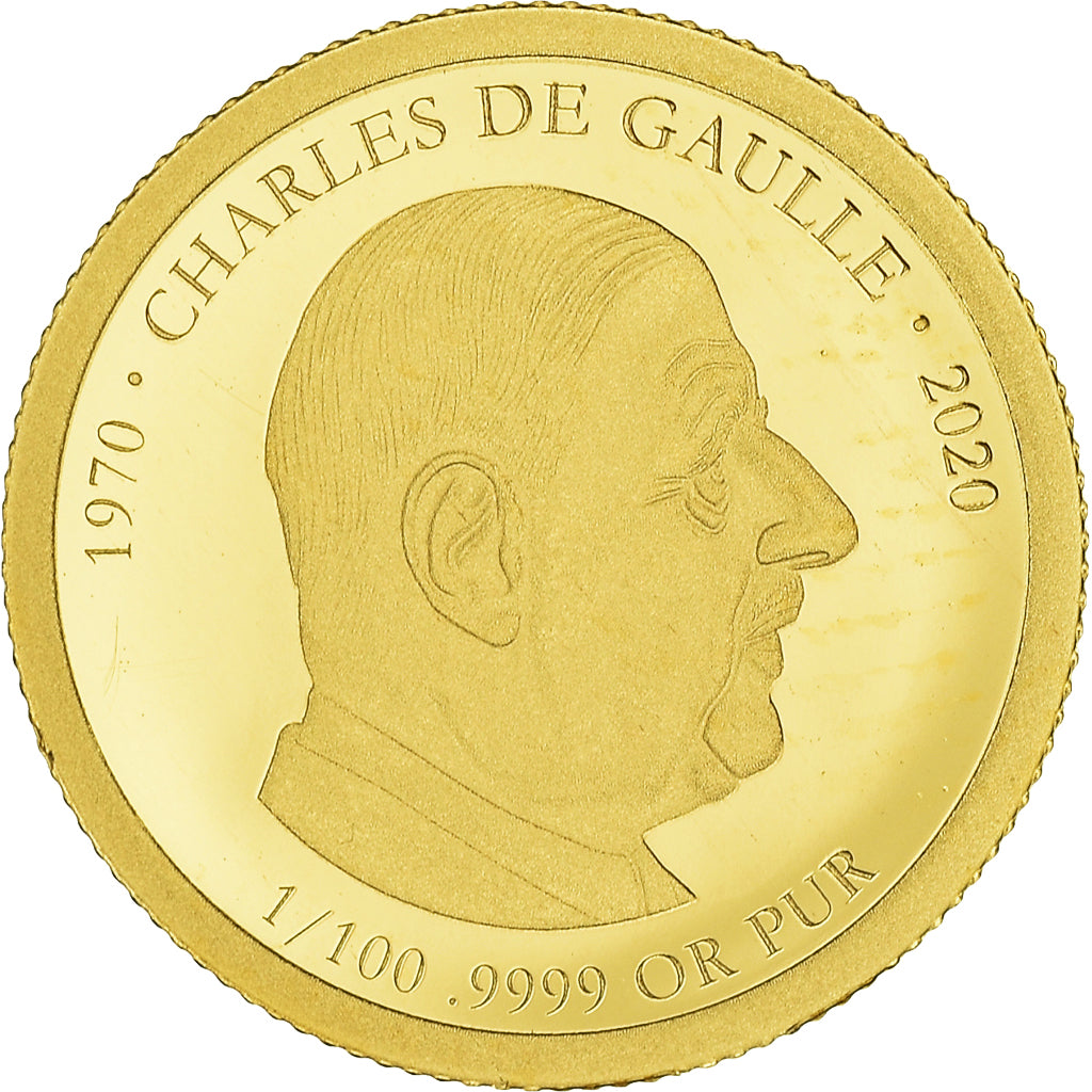 Moneda, Benín, Charles de Gaulle, 1500 Francs CFA, 2020, Proof, FDC, Oro