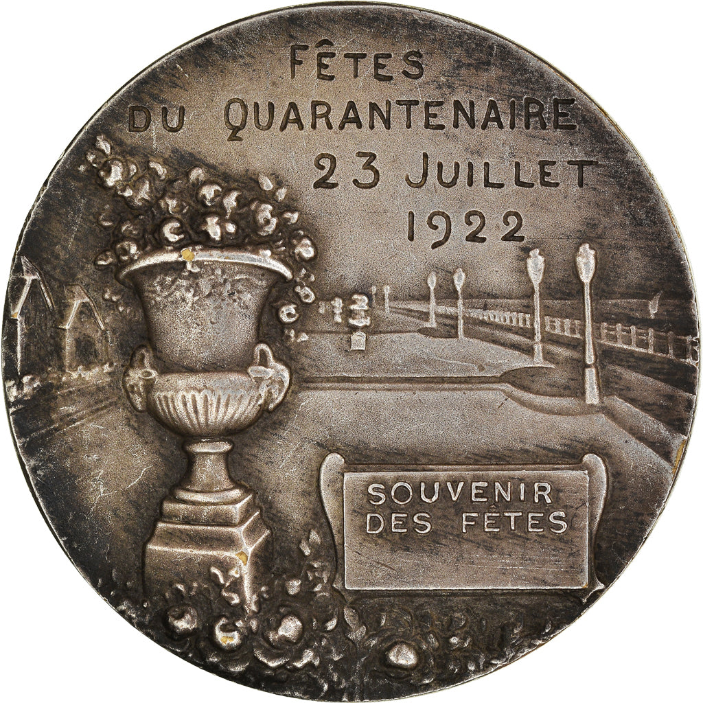 França, Medal, Le Touquet, Fêtes du Quarantenaire, 1922, AU(55-58), Bronze