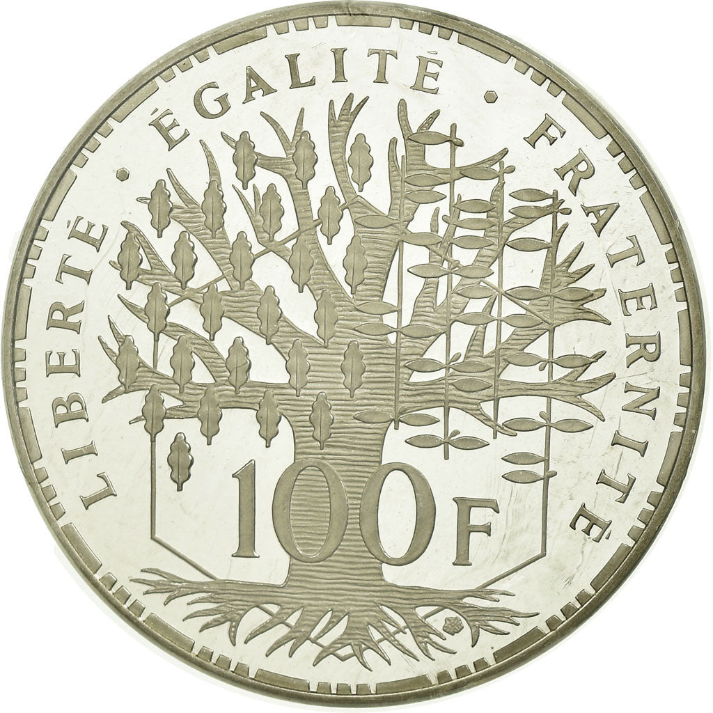 France, 100 Francs, Panthéon, 1982, MDP, BE, Piéfort, Argent, FDC