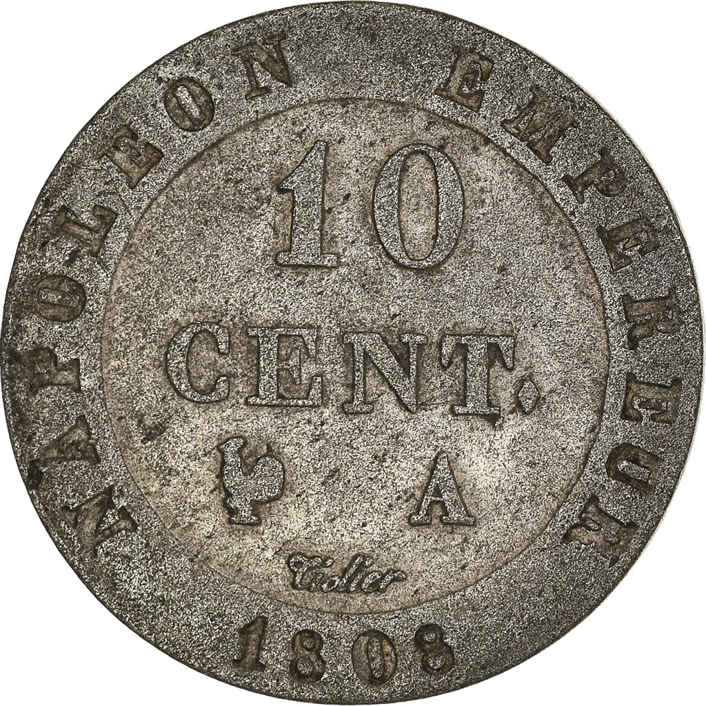 Coin, France, Napoléon I, 10 Centimes, 1808, Paris, EF(40-45), Billon
