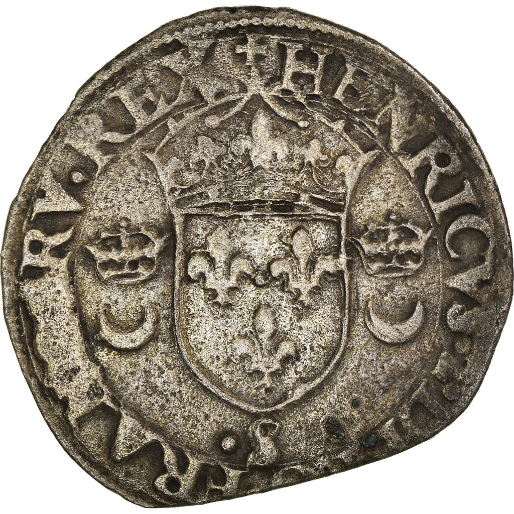 Coin, France, Douzain, 1550, Troyes, VF(30-35), Billon, Duplessy:997