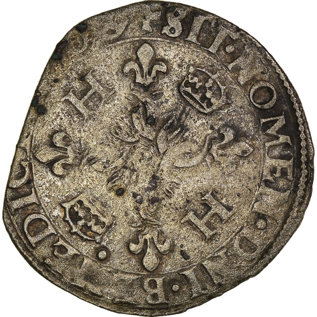 Coin, France, Douzain, 1550, Troyes, VF(30-35), Billon, Duplessy:997