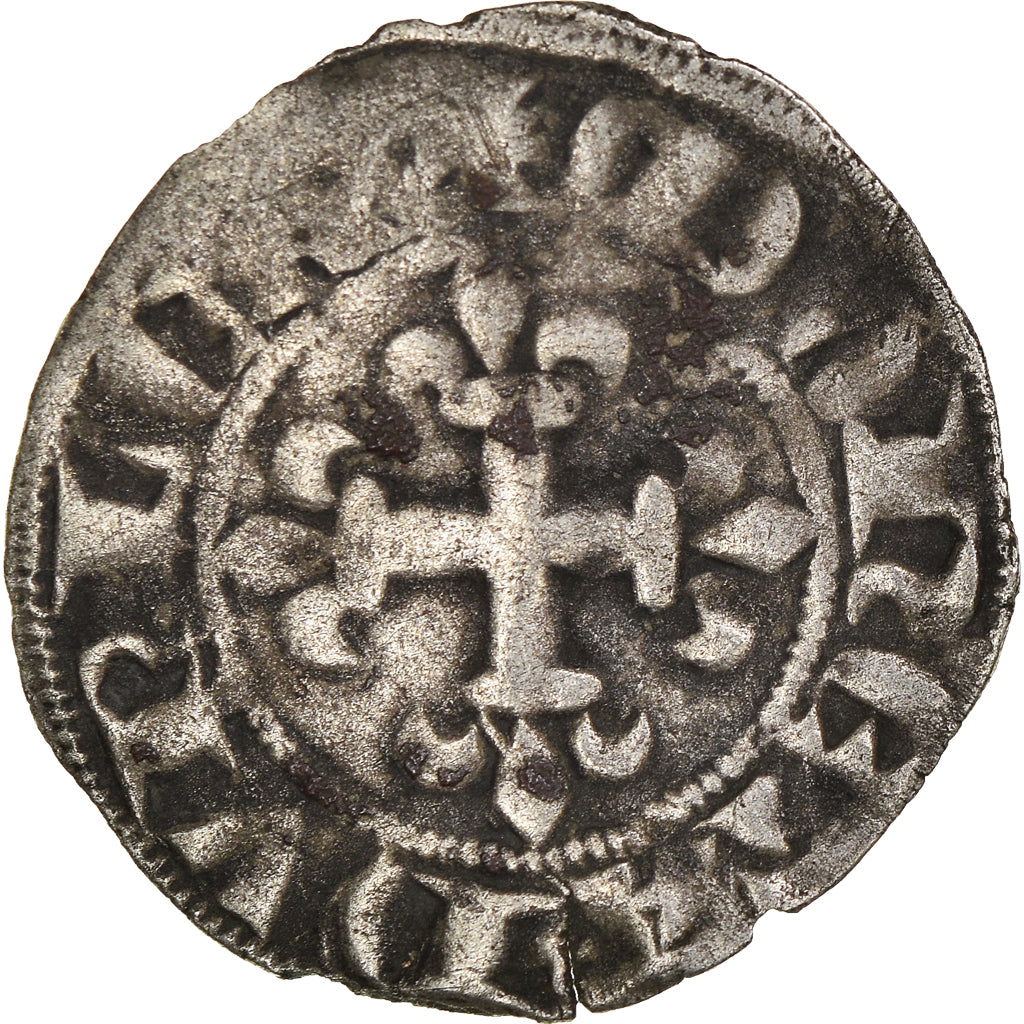 Coin, France, Charles IV, Double Parisis, EF(40-45), Billon, Duplessy:244