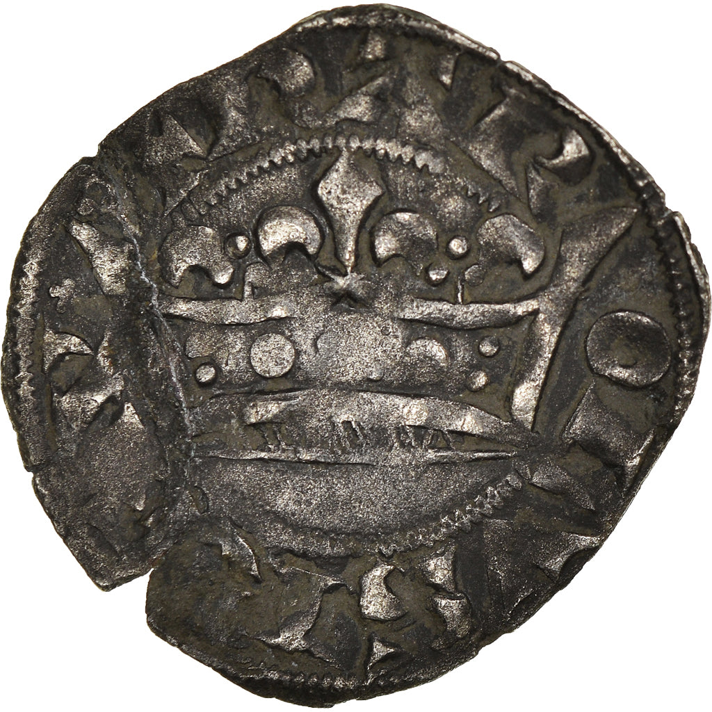 Coin, France, Charles IV, Double Parisis, EF(40-45), Billon, Duplessy:244
