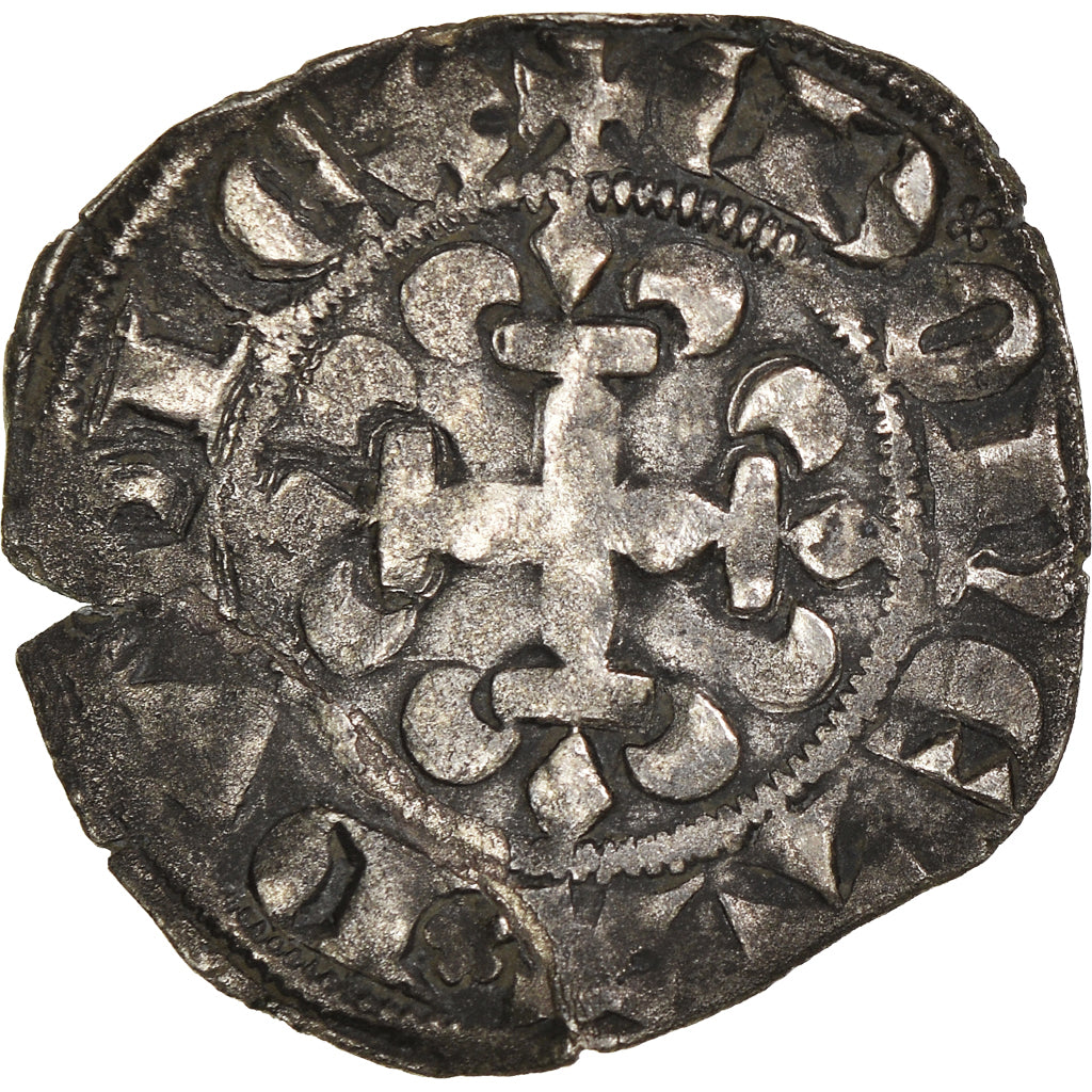 Coin, France, Charles IV, Double Parisis, EF(40-45), Billon, Duplessy:244