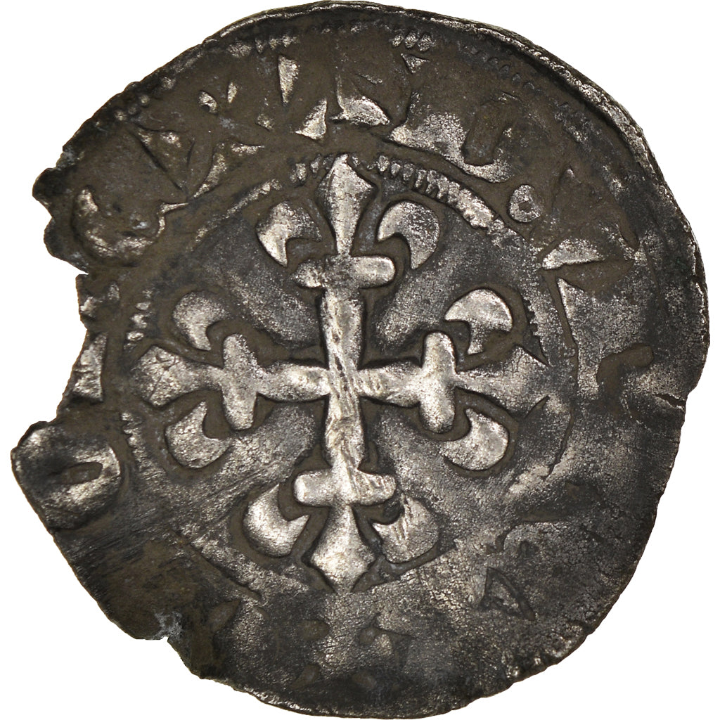 Coin, France, Charles IV, Double Parisis, VF(30-35), Billon, Duplessy:244