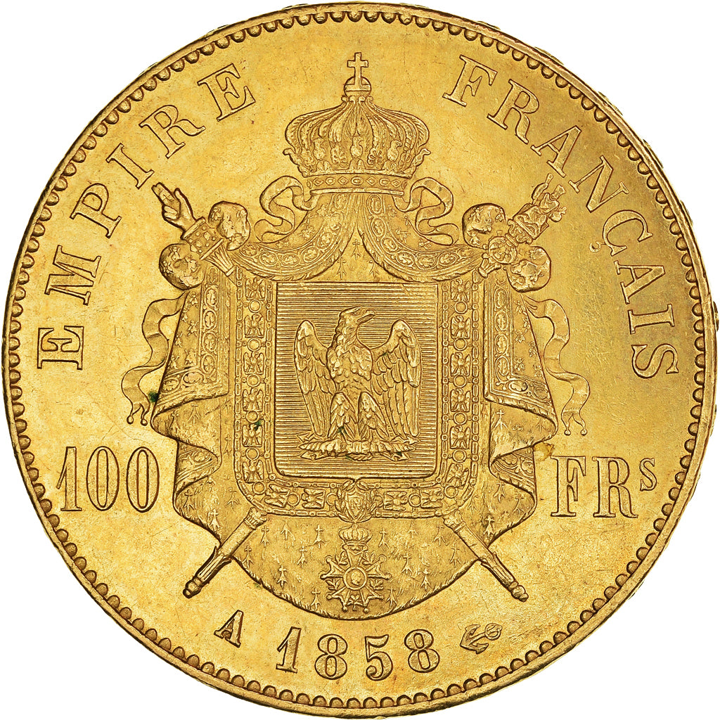 Munten, Frankrijk, Napoleon III, Napoléon III, 100 Francs, 1858, Paris, PR