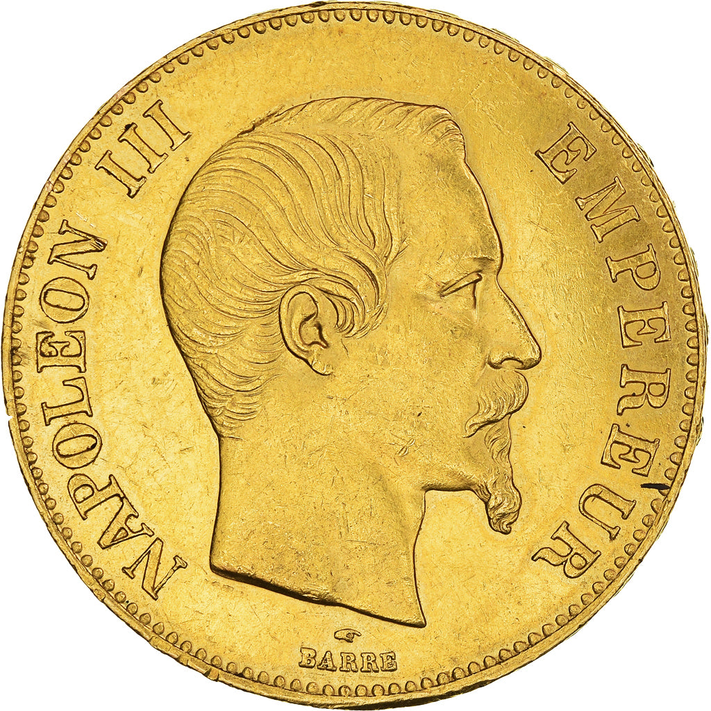 Moneta, Francia, Napoleon III, 100 Francs, 1857, Paris, BB+, Oro, KM:786.1