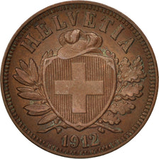 Switzerland, 2 Rappen, 1912, Bern, AU(50-53), Bronze, KM:4.2