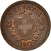 Coin, Switzerland, Rappen, 1917, Bern, AU(55-58), Bronze, KM:3.2
