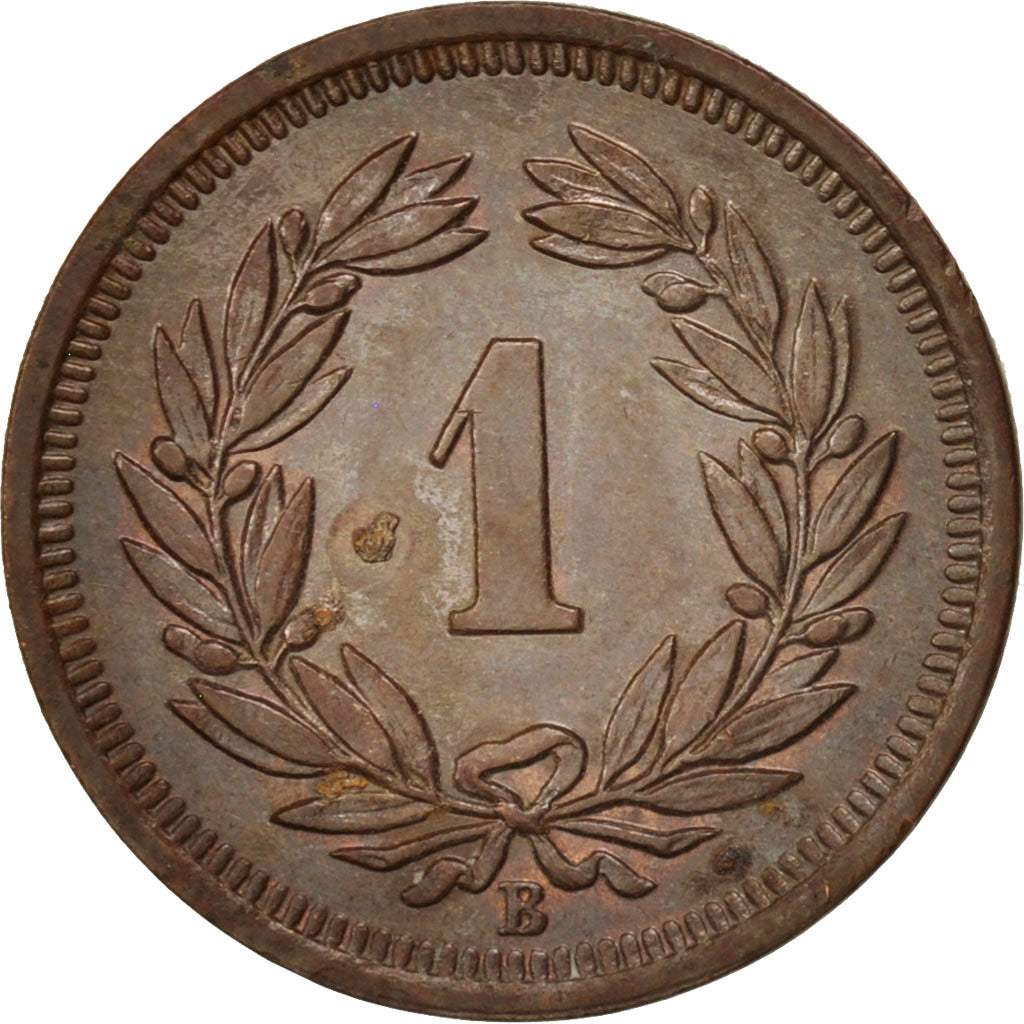 Coin, Switzerland, Rappen, 1917, Bern, AU(55-58), Bronze, KM:3.2