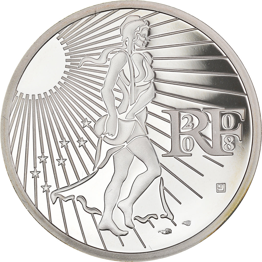 France, Semeuse, 15 Euro, 2008, Paris, BE, MS(65-70), Silver, KM:1535