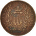 San Marino, 10 Centesimi, 1893, Roma, EF(40-45), Copper, KM:2
