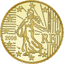 France, 50 Euro Cent, 2008, Paris, Proof / BE, MS(65-70), Brass, KM:1412