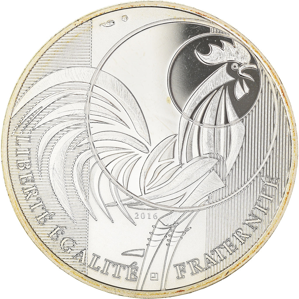 France, Monnaie de Paris, 10 Euro, Coq, 2016, Paris, FDC, Argent