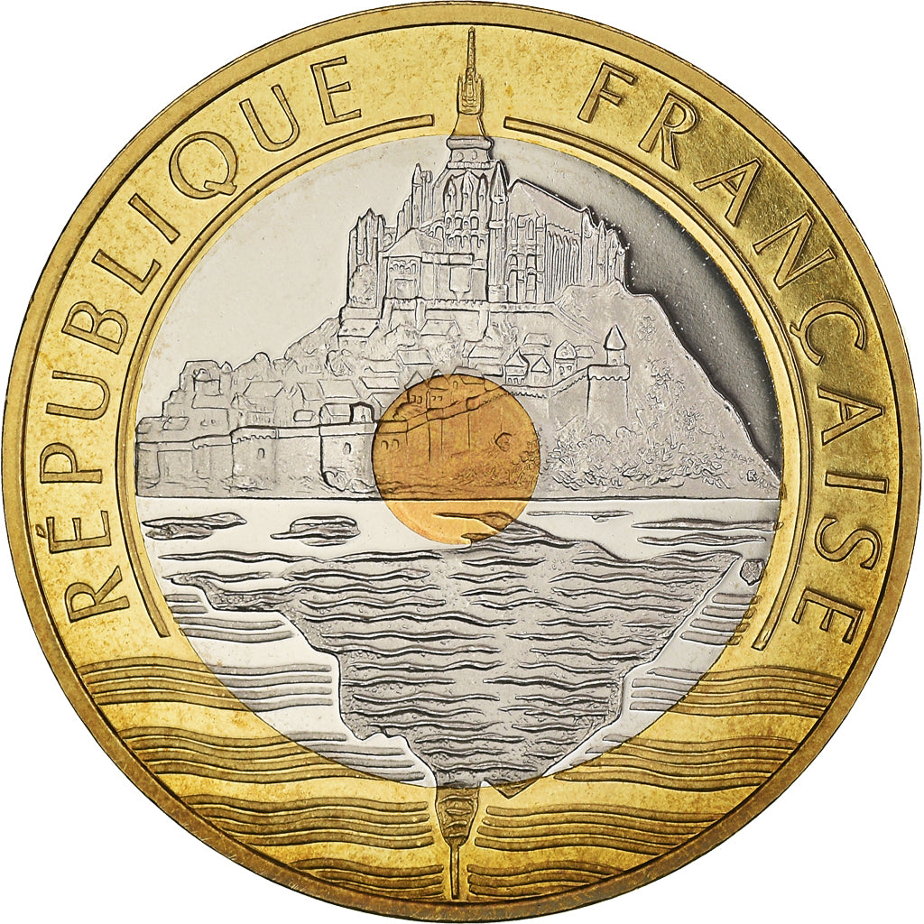 Coin, France, Mont Saint Michel, 20 Francs, 2001, Paris, Proof / BE, MS(65-70)