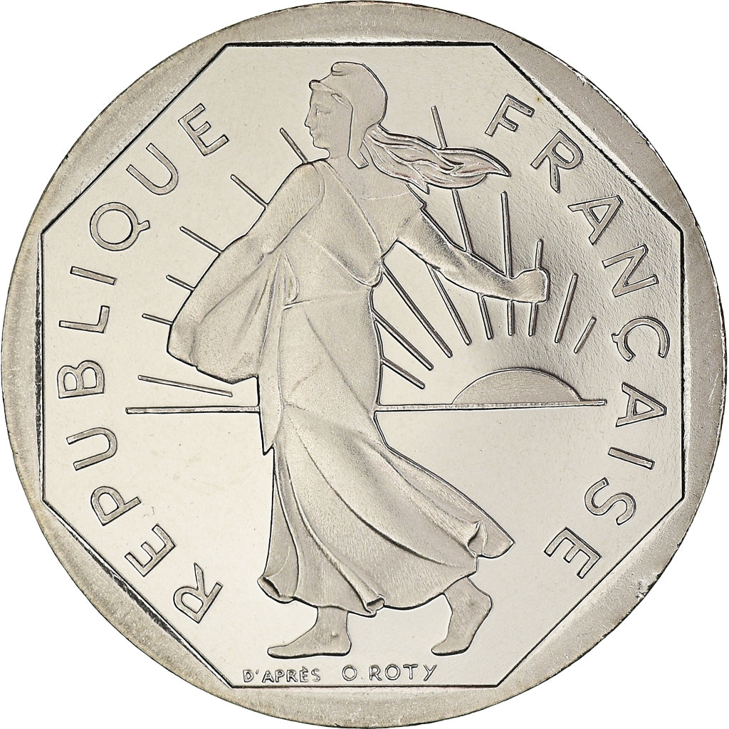 Moneda, Francia, Semeuse, 2 Francs, 2001, Paris, Proof / BE, FDC, Níquel