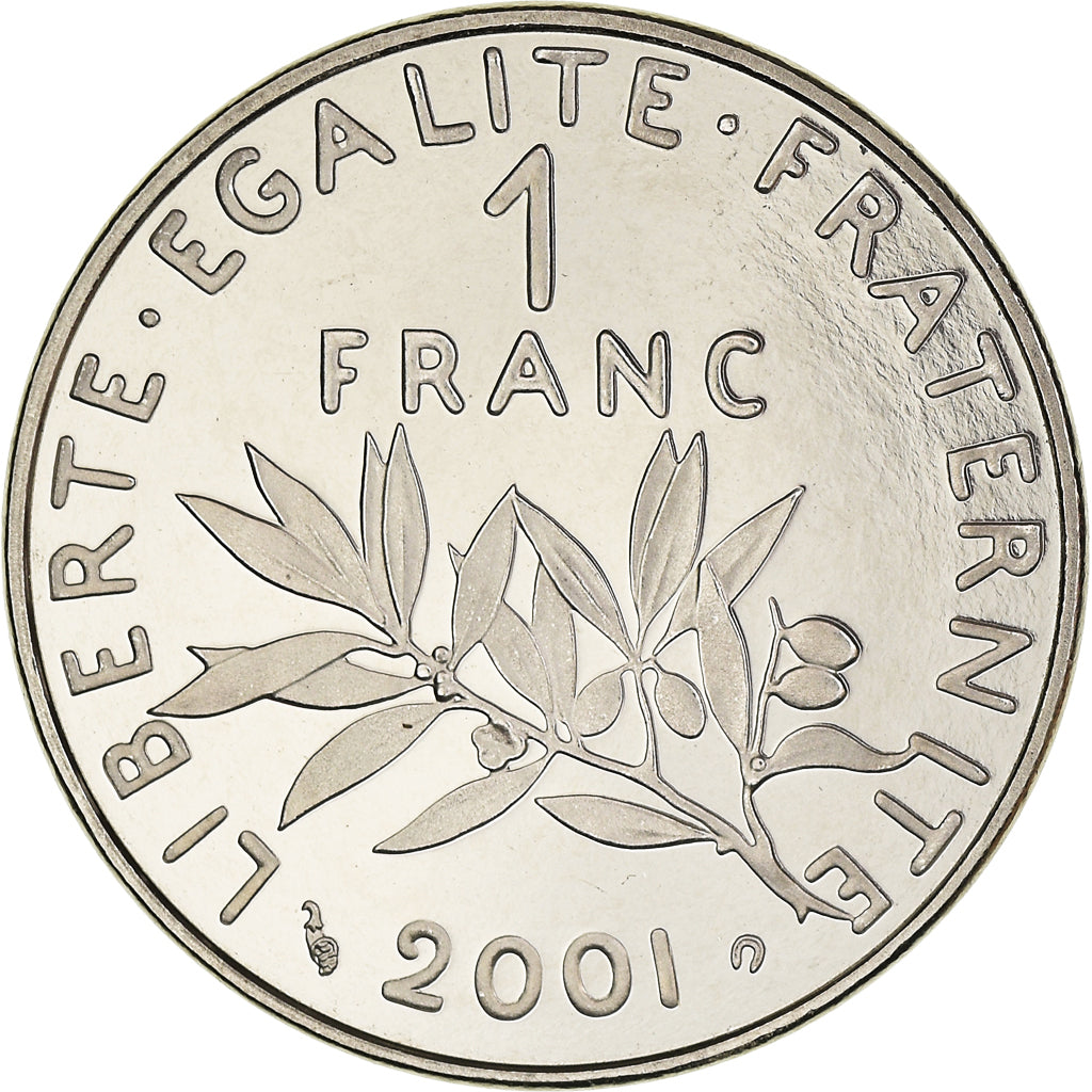 Coin, France, Semeuse, Franc, 2001, Paris, Proof / BE, MS(65-70), Nickel
