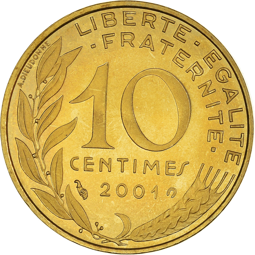 Coin, France, Marianne, 10 Centimes, 2001, Paris, Proof / BE, MS(65-70)