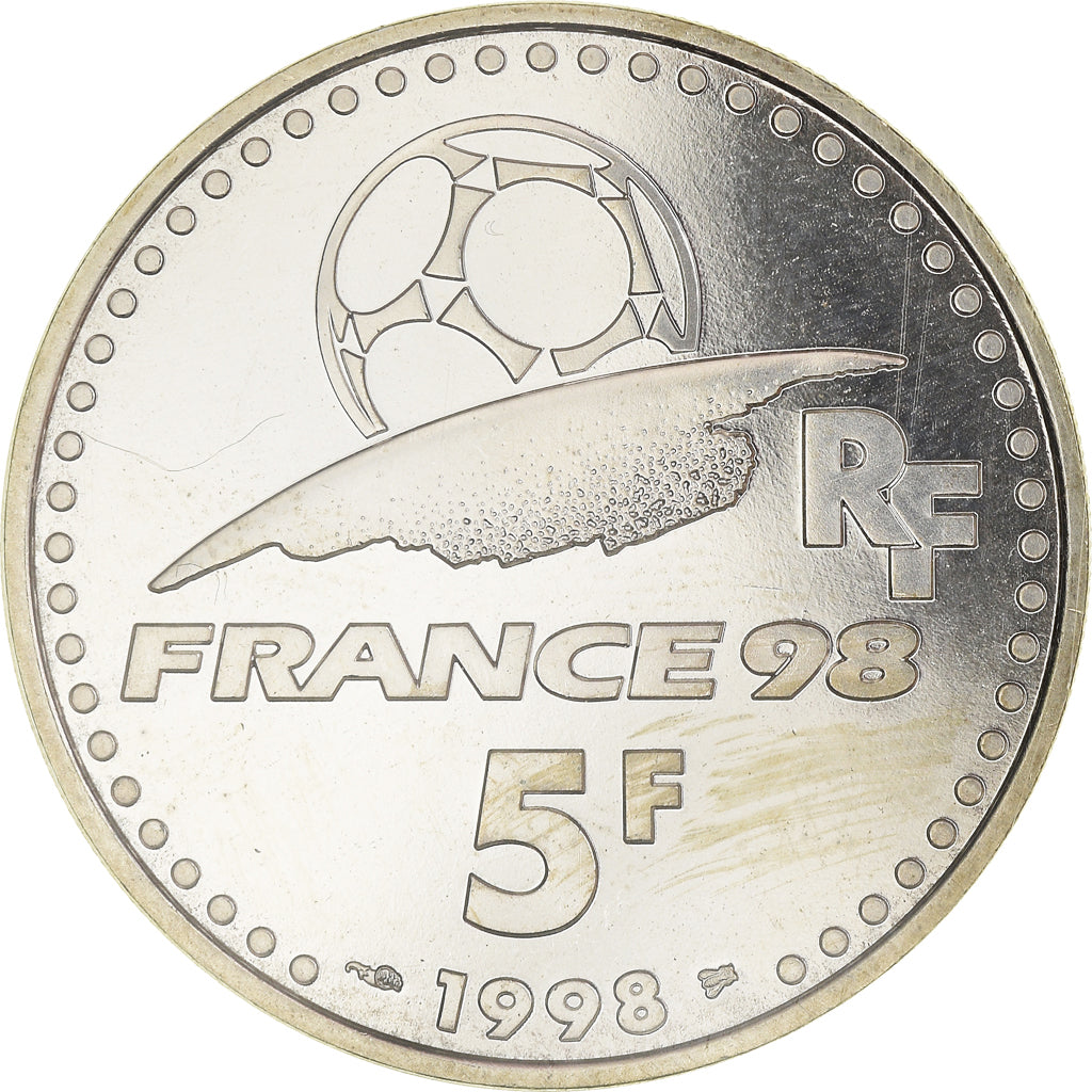 Coin, France, Coupe du Monde, 5 Francs, 1998, BU, MS(65-70), Silver