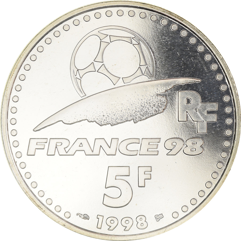 Coin, France, Coupe du Monde, 5 Francs, 1998, BU, MS(65-70), Silver